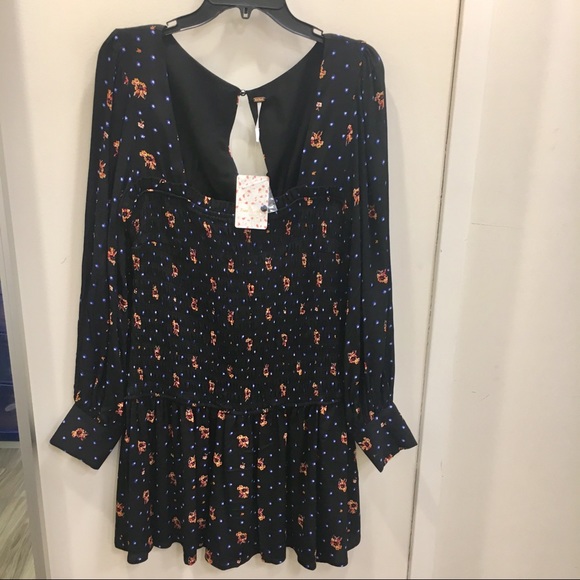 Free People Other - FREE PEOPLE Black Peasant Mini Dress